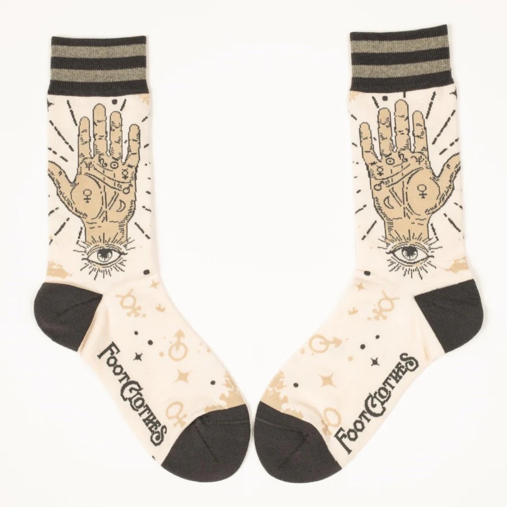 Foot Clothes Occult Palmistry Socks witch Halloween goth